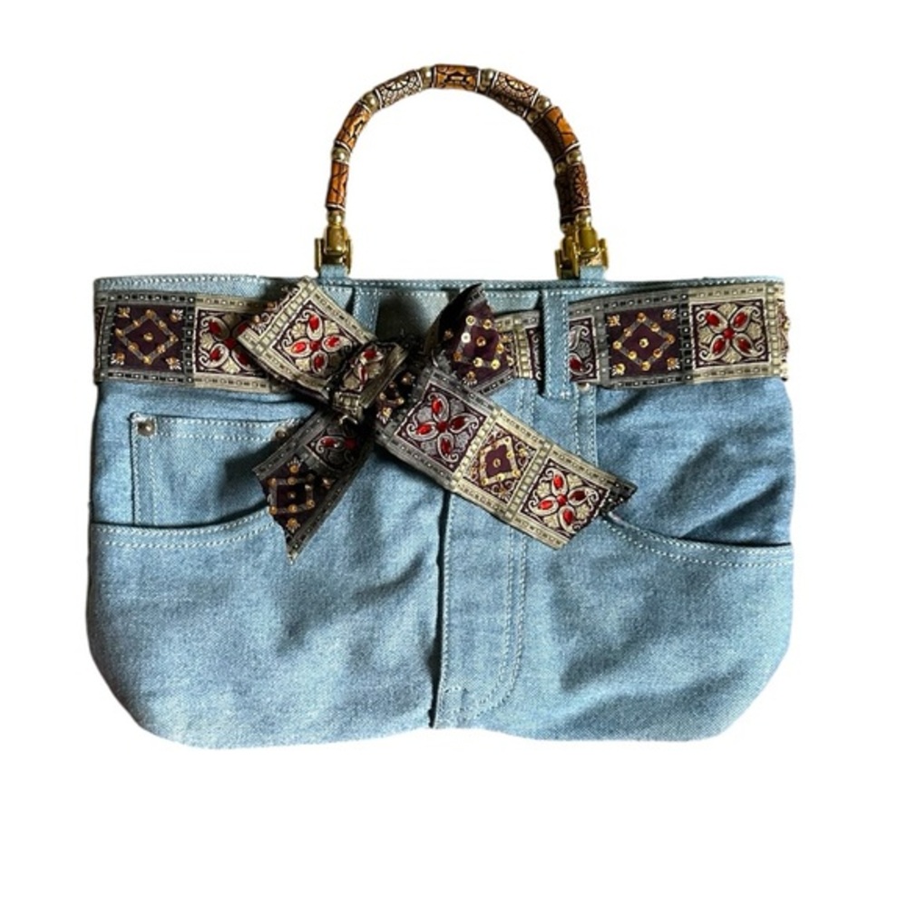 Vintage Braciano Denim Shorts Purse Handbag Belt Pockets 90s